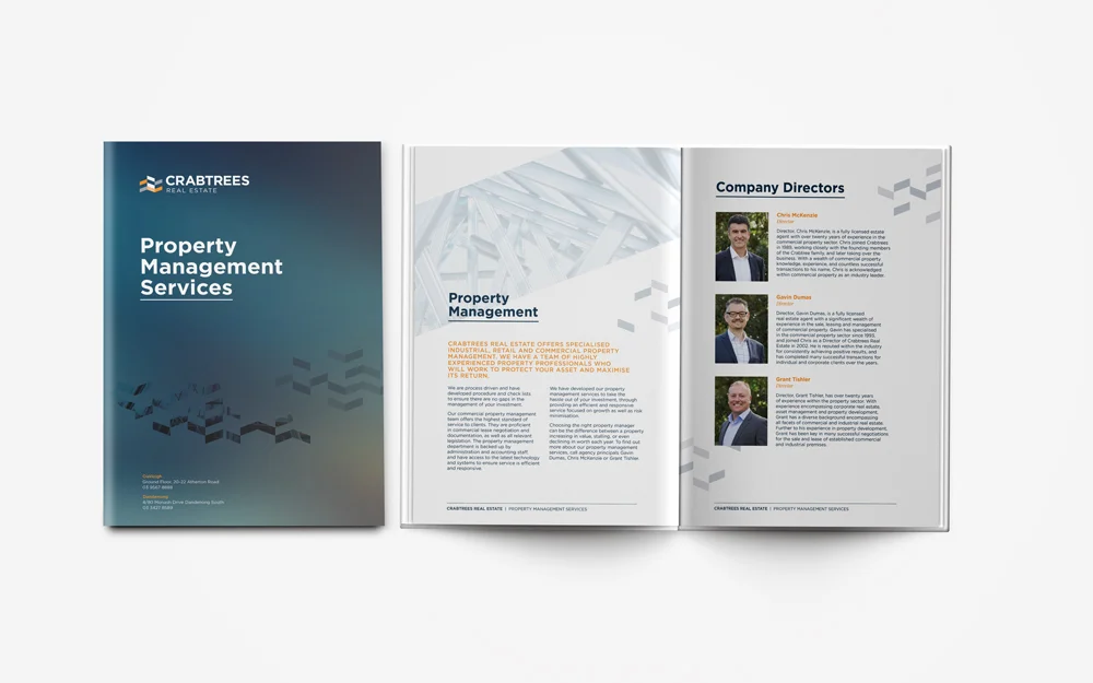 Crabtrees Real Estate Rebrand graphic design logo brand identity brochure