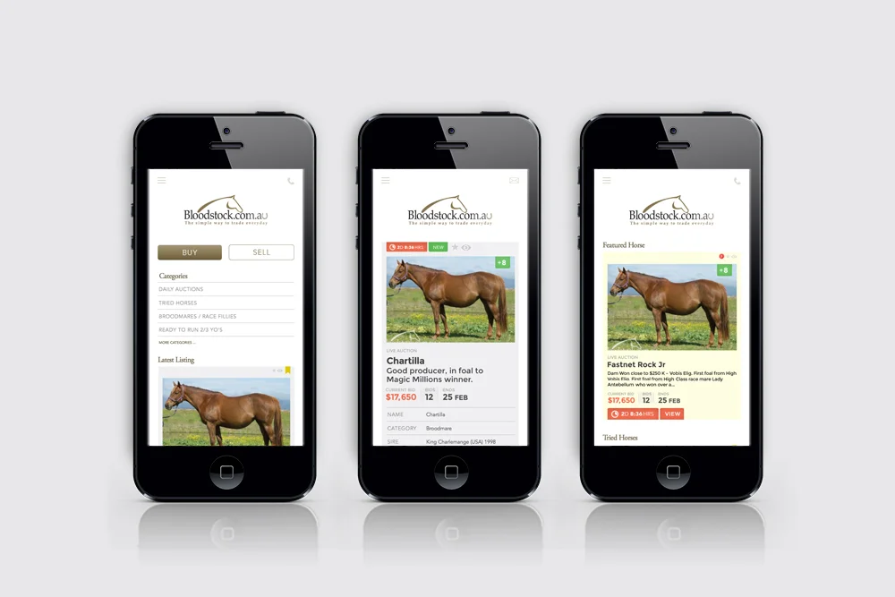Bloodstock.com.au – Mobile Website Design