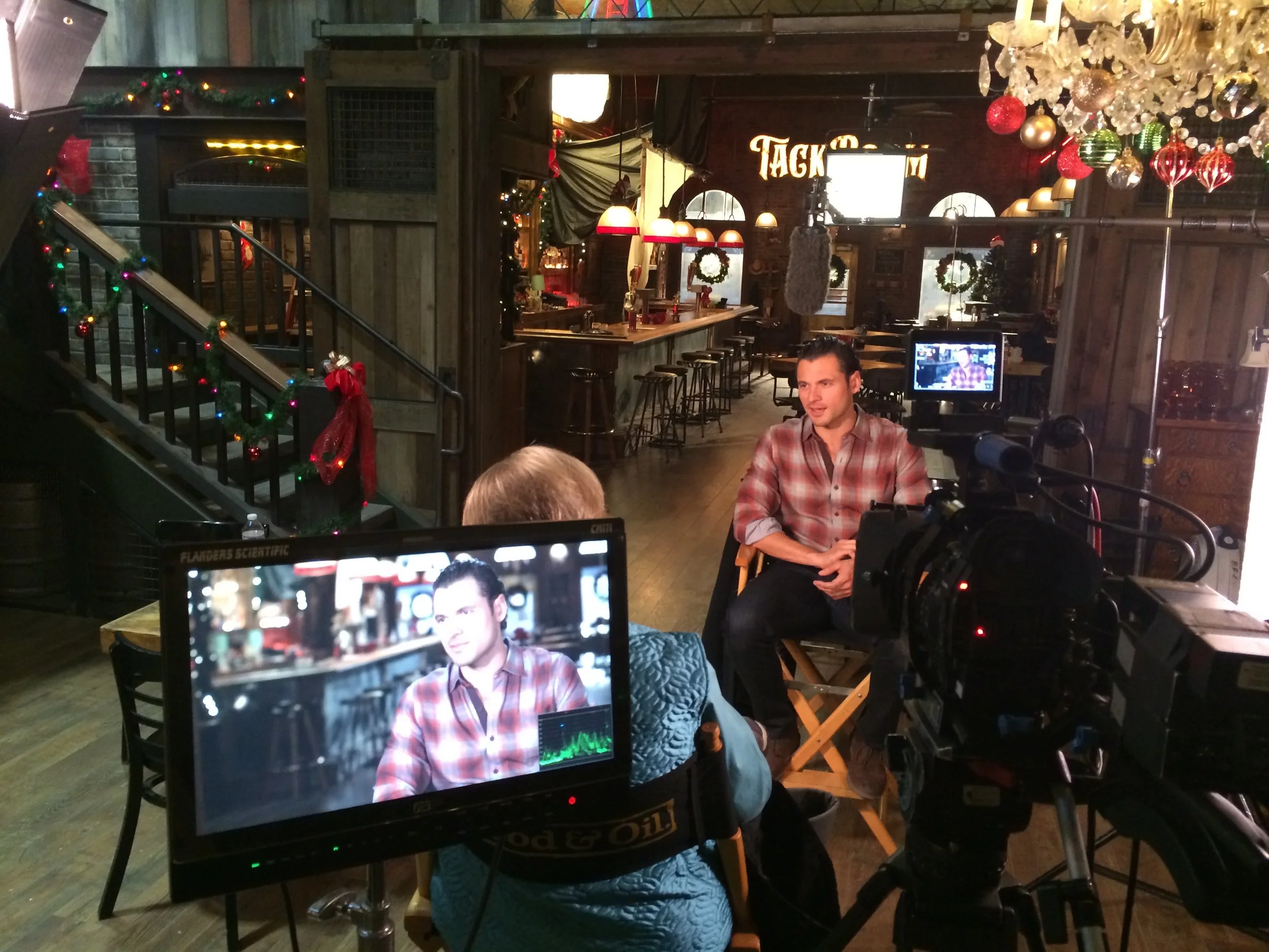 On the set of Blood and Oil