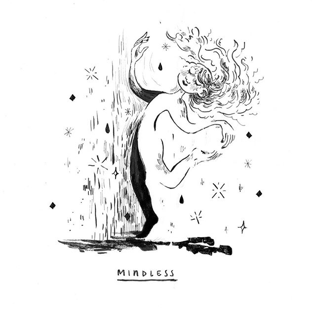 INKTOBER 02 ✦ mindless 
Went for a happier approach, channeling some carefree dancing vibes :) #mindless #inktober #inktober2019 #traditionalillustration #inkonpaper #illustration #illustratorsofinstagram #blackandwhite #blackandwhiteillustration