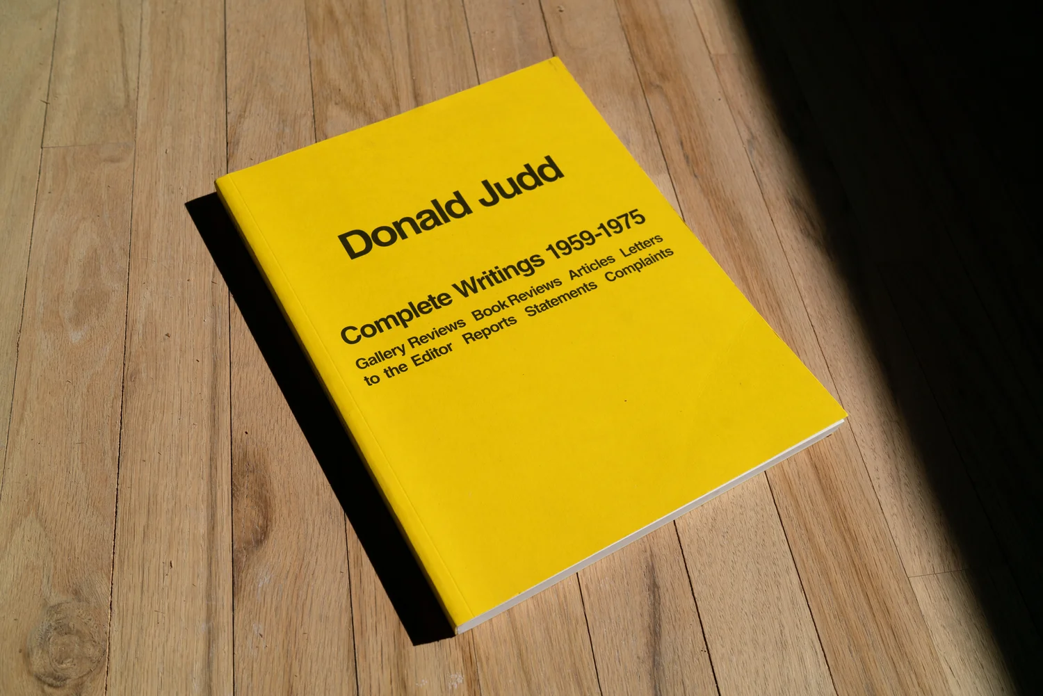 Donald Judd: Complete Writings (1959–1975) — MARSHALL BIRNBAUM