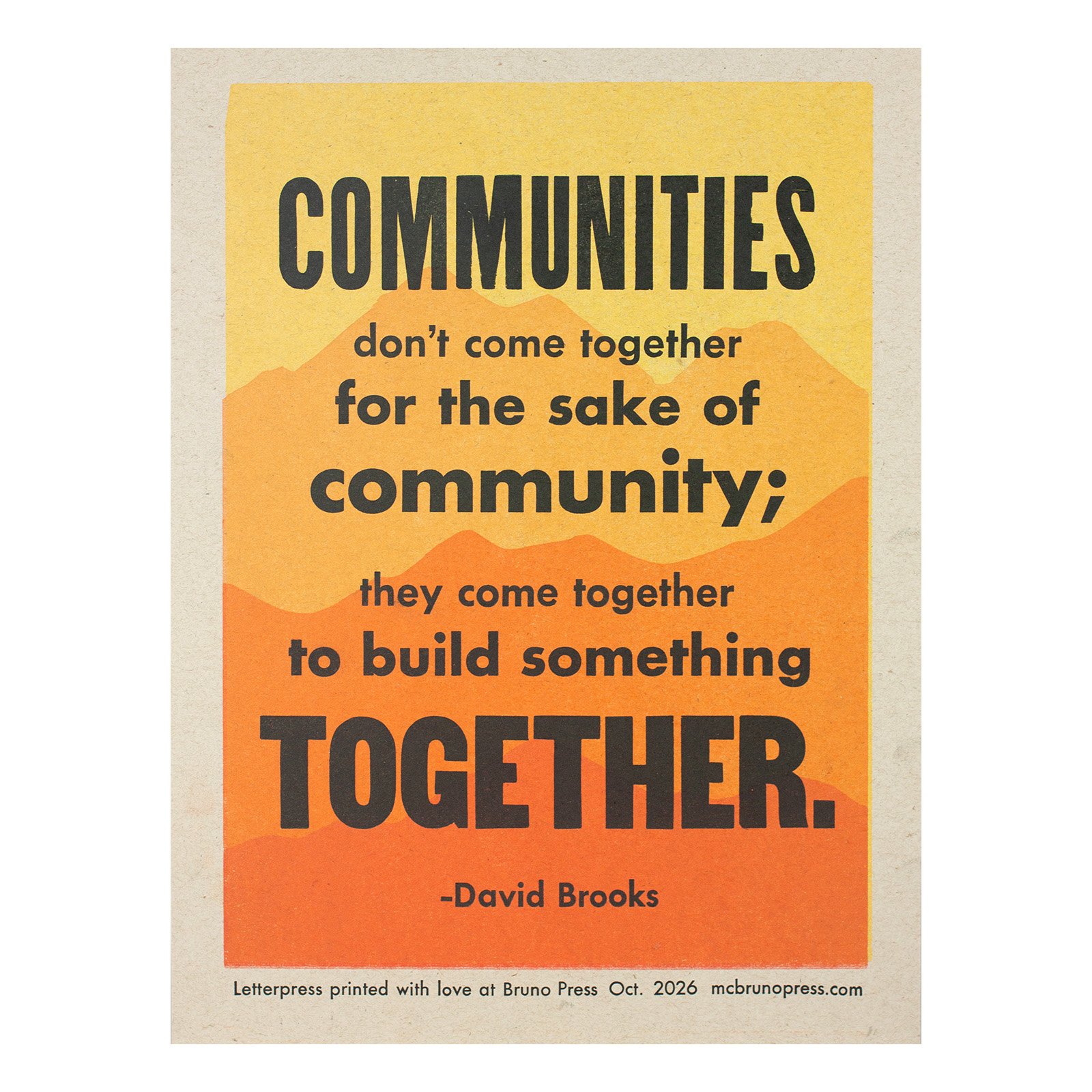 David Brooks Quote —  Community