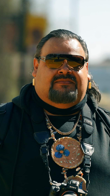 Ron Turney (White Earth Nation) Traditional Artist, Photographer, IEN Media.Ron Turney, aka Makade-Anakwad “Black Cloud” is from the White Earth &amp; Red Lake Nations. Ron works with the Indigenous Environmental Network (IEN) Media team and has been on the frontlines to help monitor and document the Enbridge Line 3 frac-outs and unreported permit violations. His aerial imagery has helped reveal the destructive impact and long-term effects on the Mississippi River and surrounding environment. Prior to his work with IEN, Ron worked in the IT &amp; Digital Marketing industry for 20 years. More recently, Ron has been learning traditional art forms such as quillwork, cedar weaving, and birch bark basketry, and has taught workshops around the country.&nbsp;www.ienearth.org (Photo by Nedahness Greene)