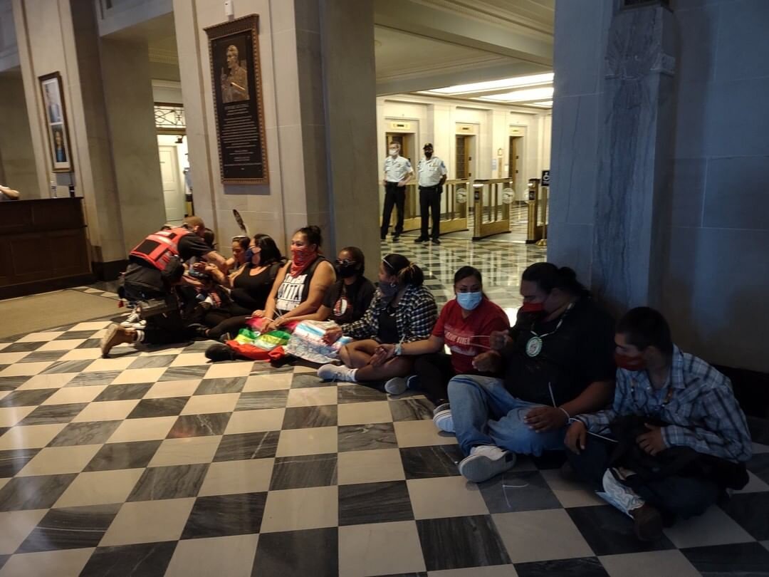  BREAKING: Indigenous Leaders are occupying the Bureau of Indian Affairs in DC for the first time since the 1970's.  We told  @joebiden  to expect us and we aren't backing down. Via Jennifer K. Falcon, IEN.  
