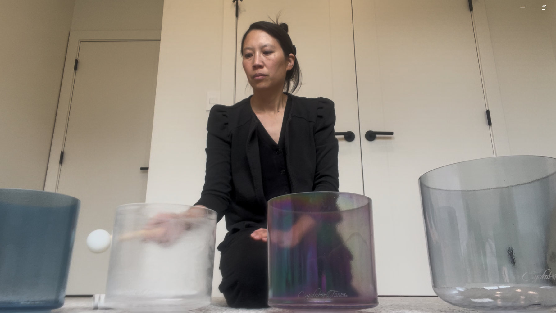 Jennie Yang with her crystal bowls