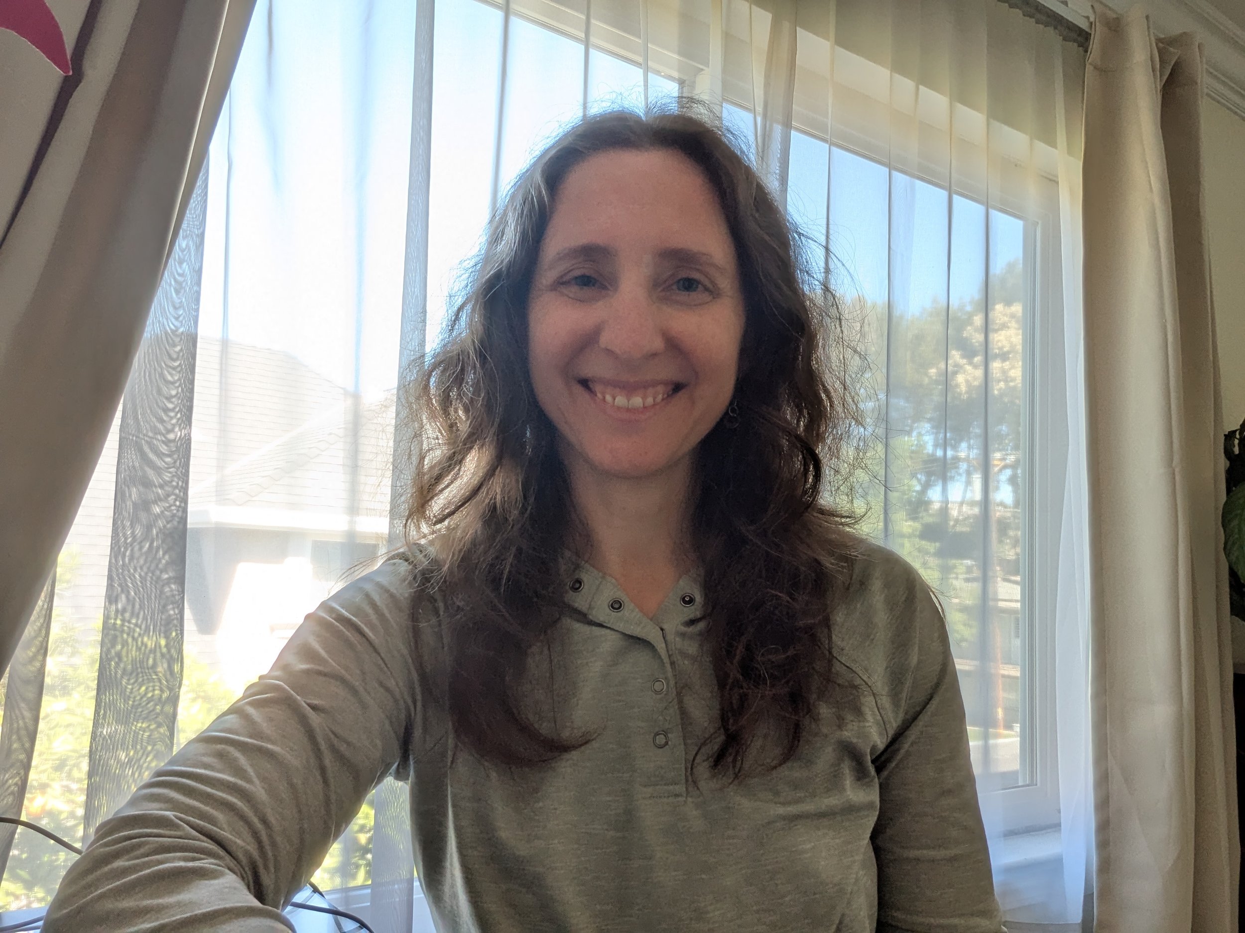 Hannah Knapp does some gentle stretching