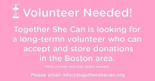 We&rsquo;re expanding and we need your help! Do you have some extra space for us? 🧴🌸 Please email info@togethershecan.org #togethershecan #volunteer