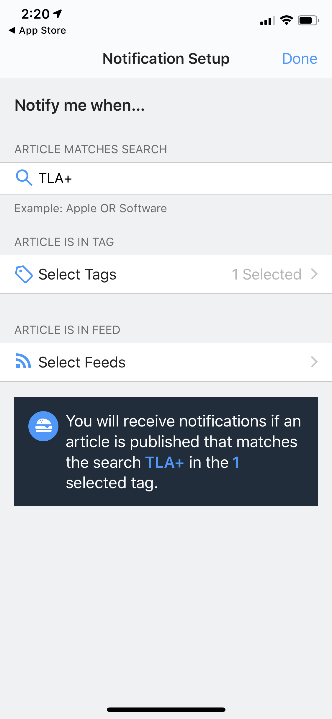An example of my Notifications.