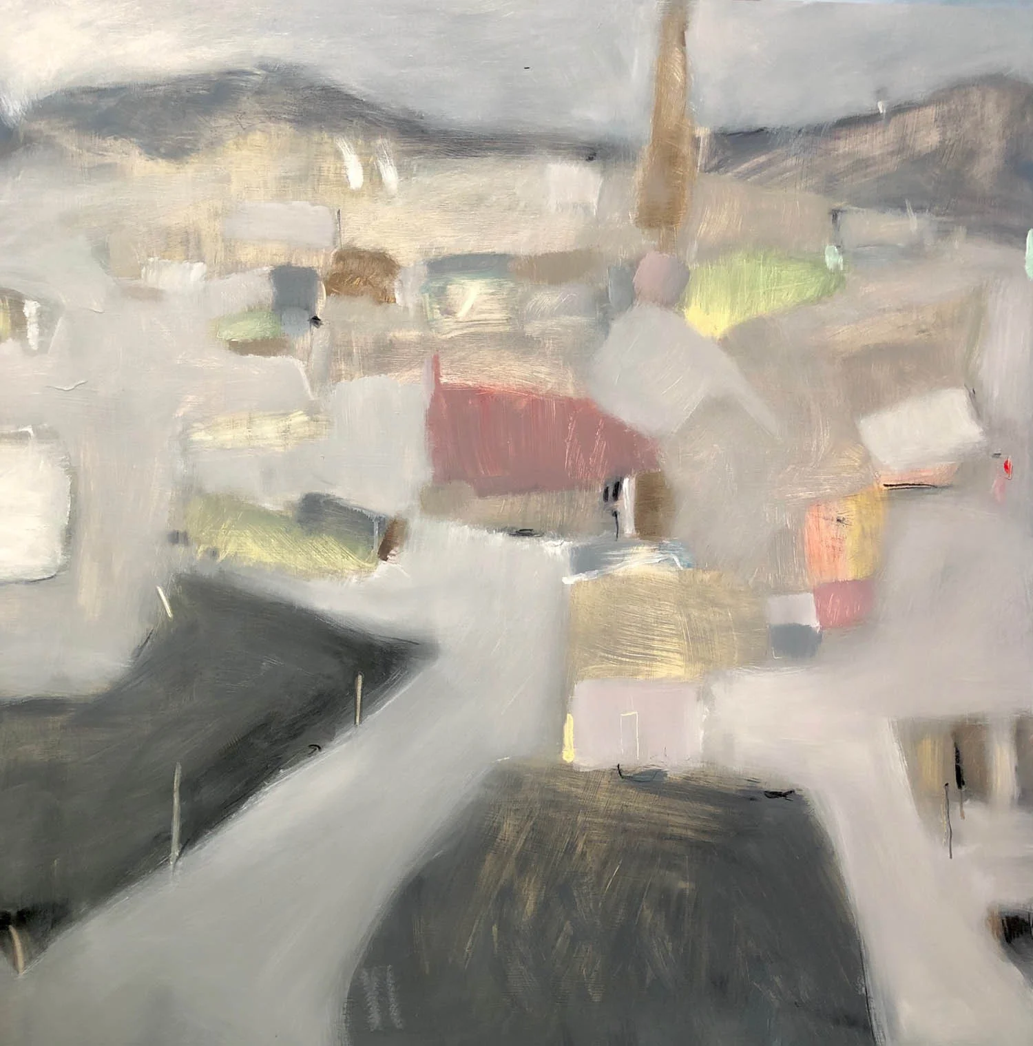 Jane Canfield, Past the bridge, past the stacks..., 2019, oil and pastel on board, 72dpi .jpg