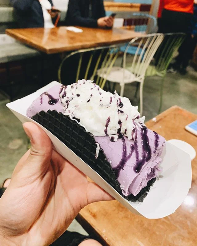 Ube rolled ice cream taco 🍠