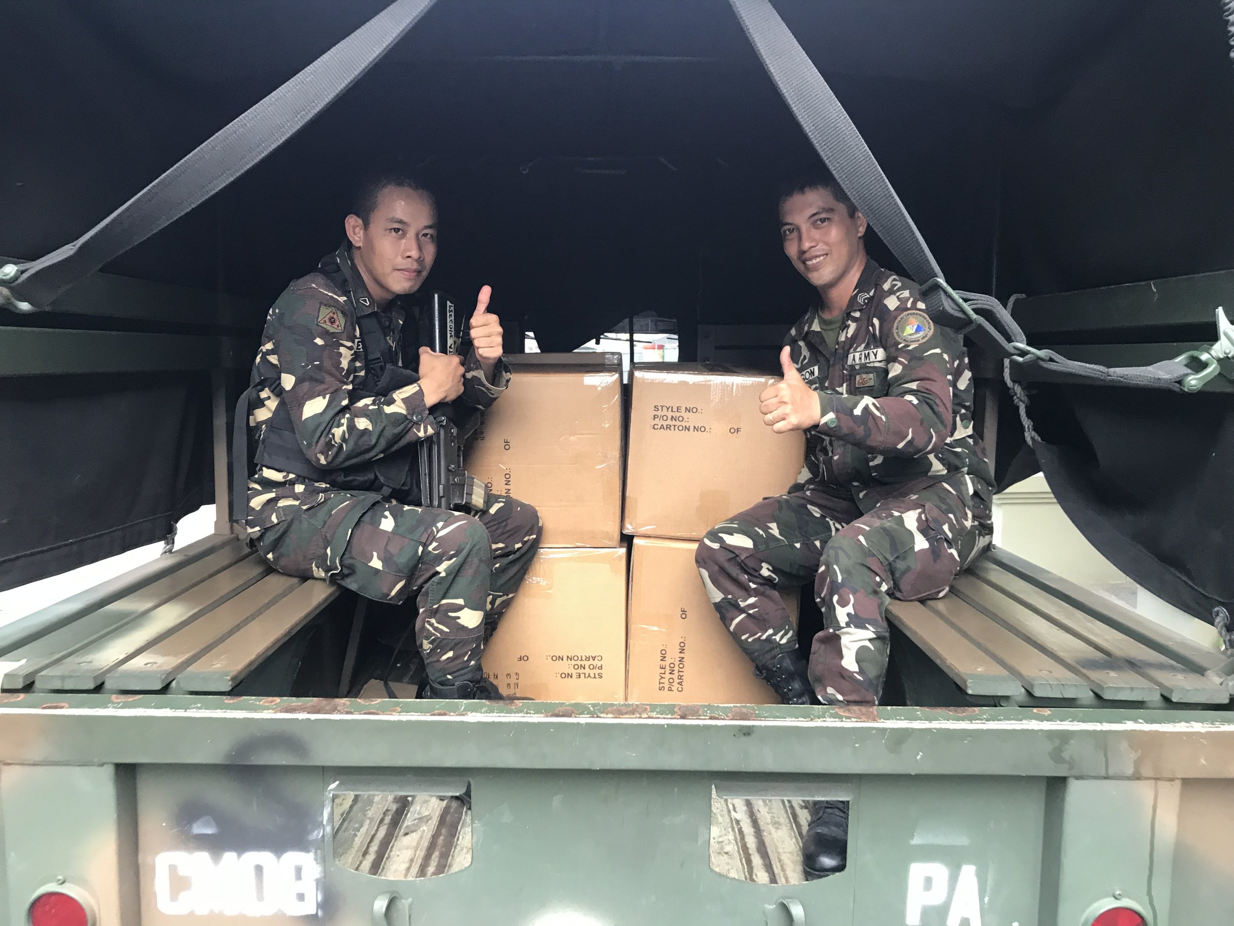 One of the deliveries sent by Tuloy and Friends to Marawi. Delivered through the Civil Military Operations Group. 