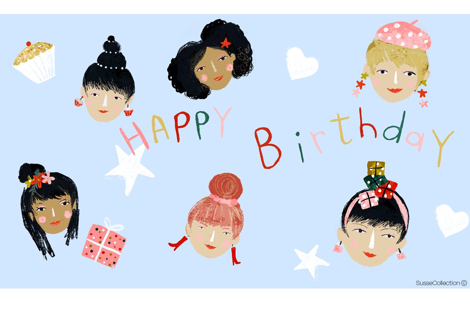 Happy Birthday Girls  Animated ecard for The Funky Pigeon
