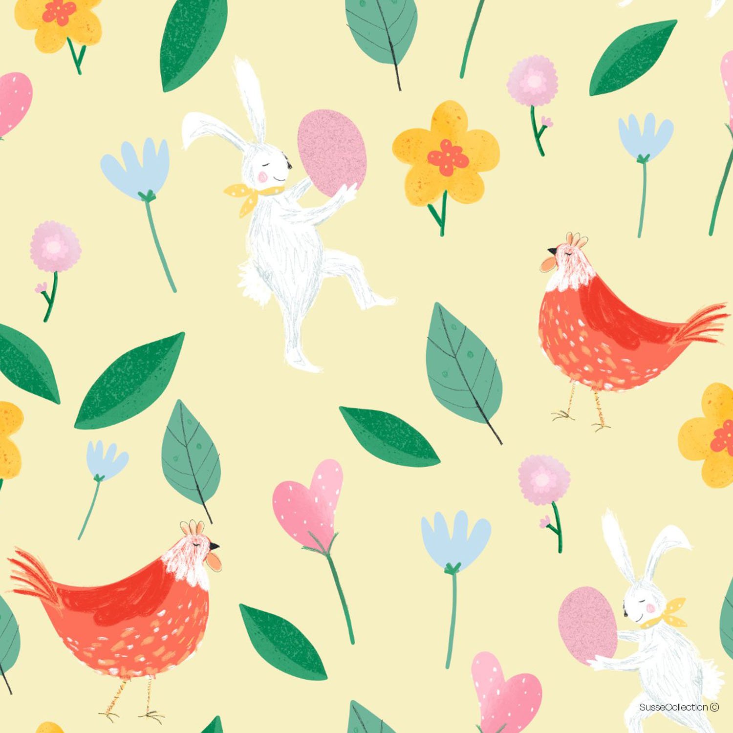 Easter Chicks and Bunnies Pattern