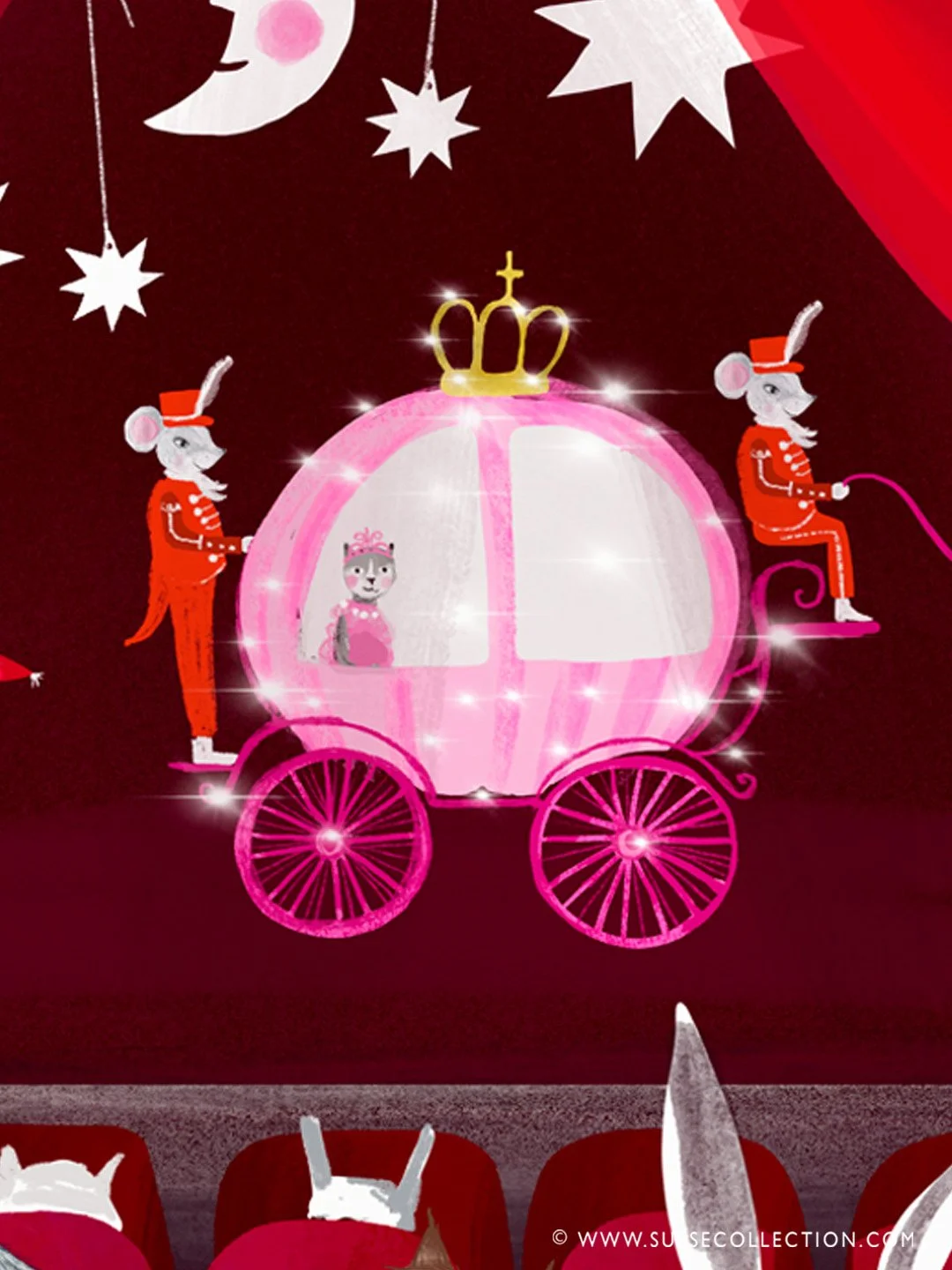 A photograph of an illustration of a Christmas Theatre scene a detail