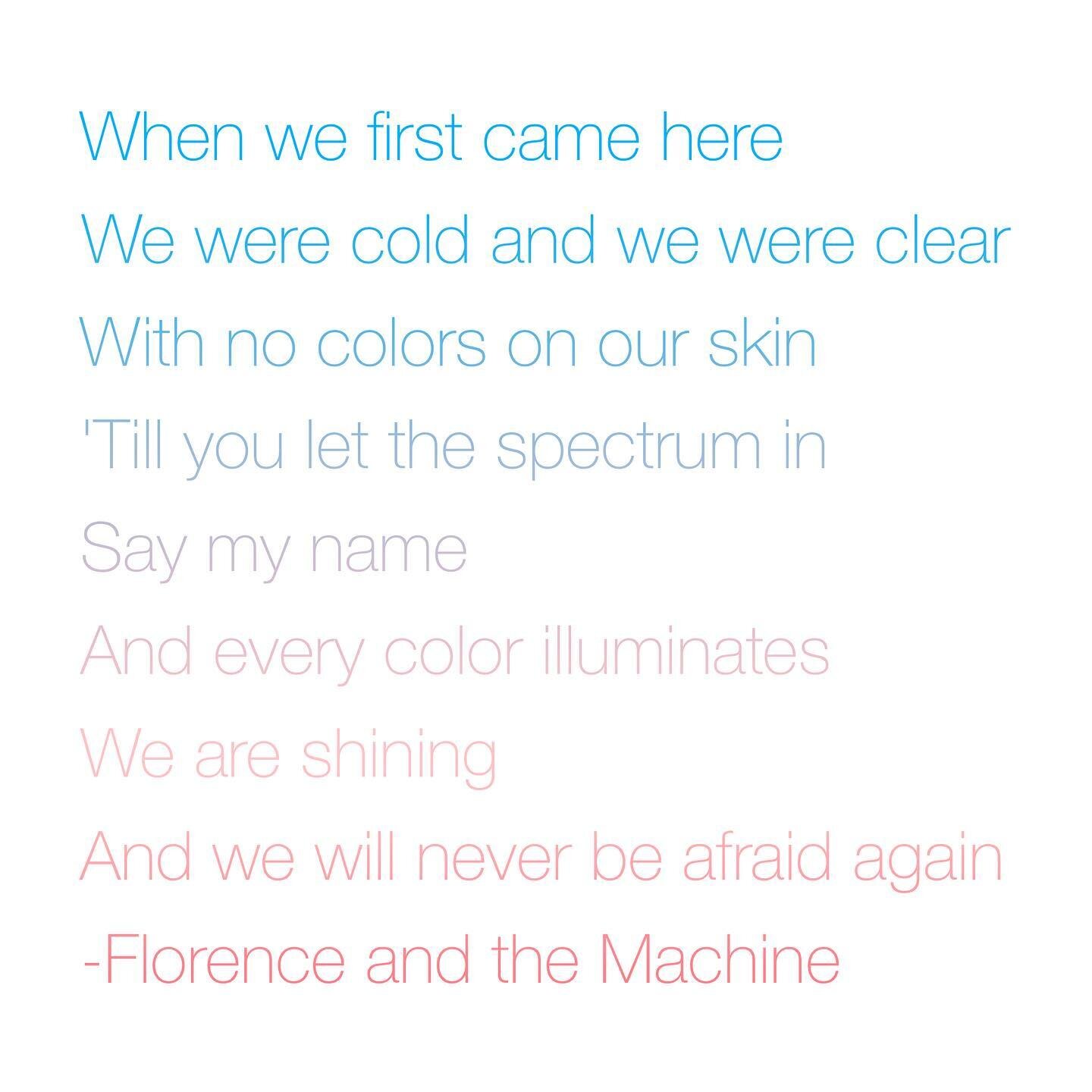 It&rsquo;s time to let the spectrum in. #florenceandthemachine #illuminate