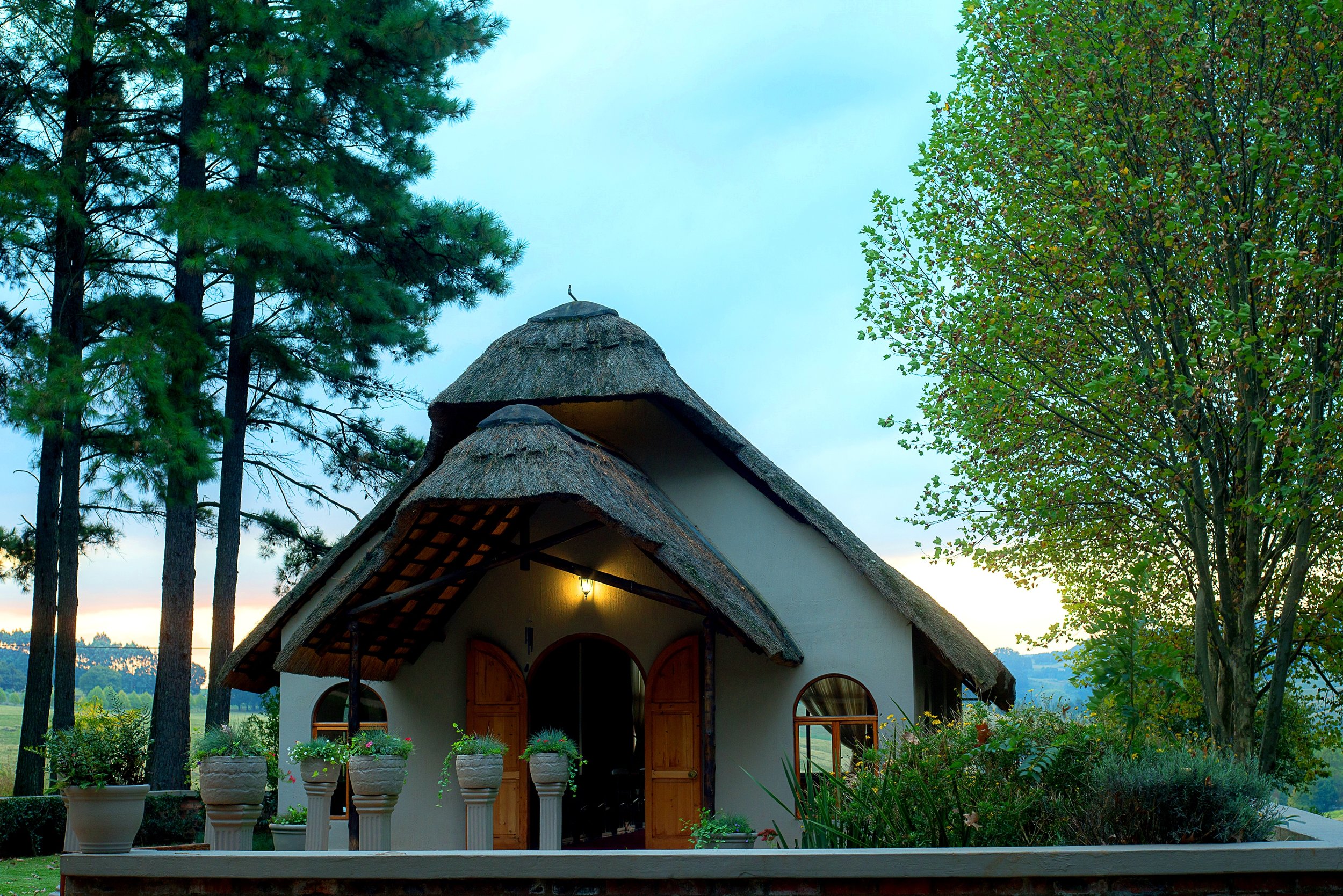 This is where we will hold our yoga classes, twice daily. The Granny Mouse chapel has incredible views of the rolling Midlands valley below.