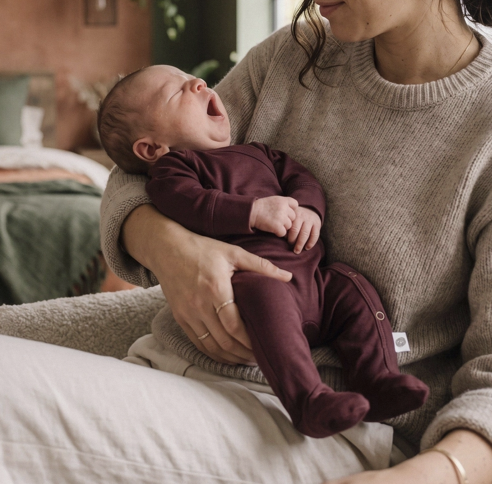 Merino wool playsuit - red mahogany