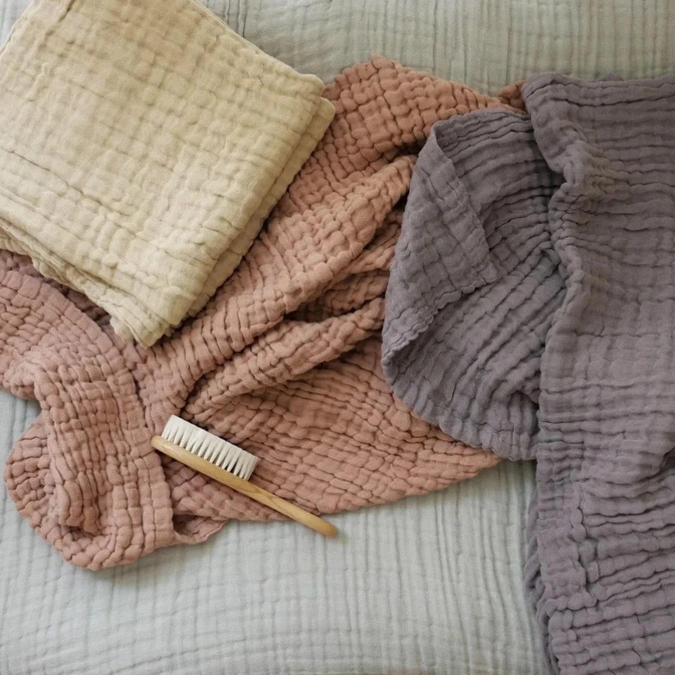 Our new Bubble blankets are here! So soft and squishy. Two new colors, Ant and Blueberry and restock of sold out Sand &amp; Cloud. Online now! (I will be in the store tomorrow packing order, please come by if you need something or just for a chat - 1