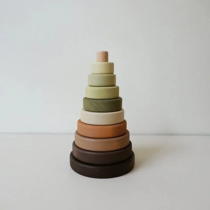 Wooden ring stacking toy - Forest