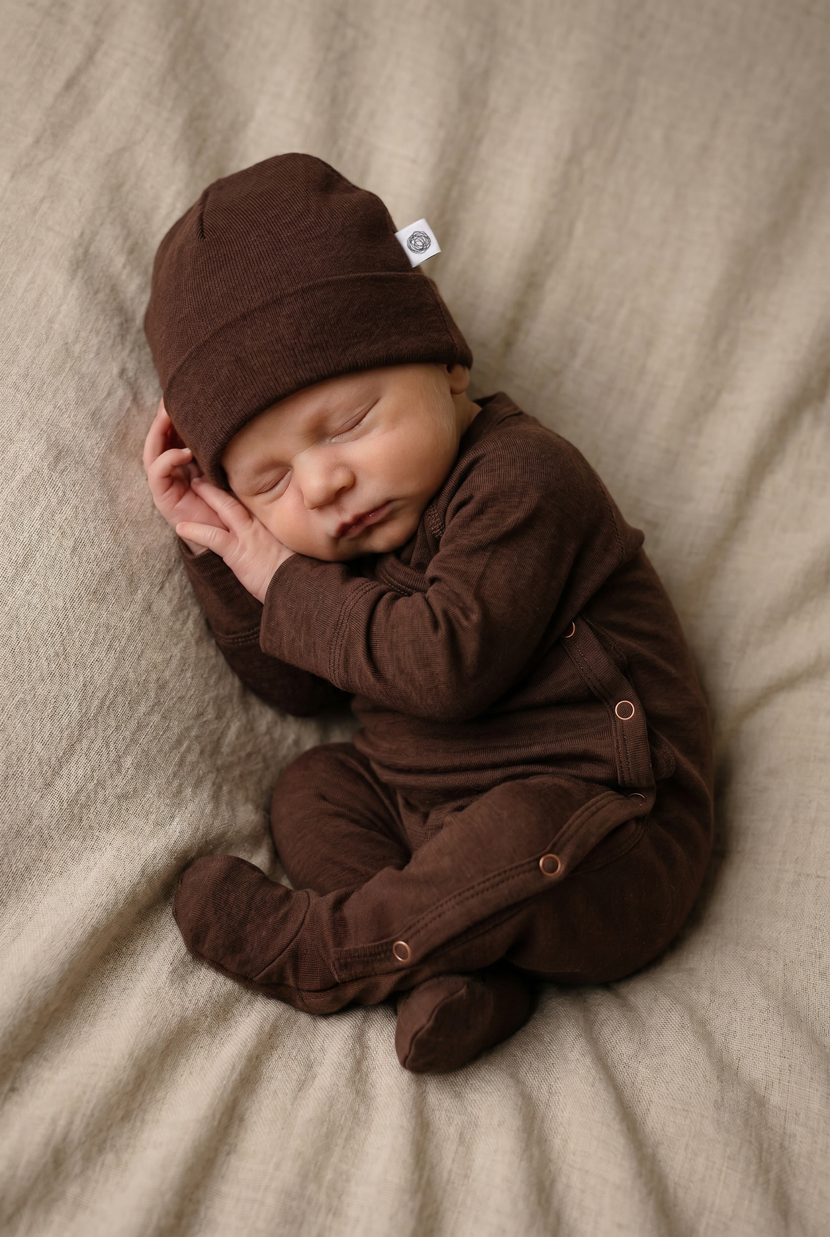 Merino wool playsuit - chocolate