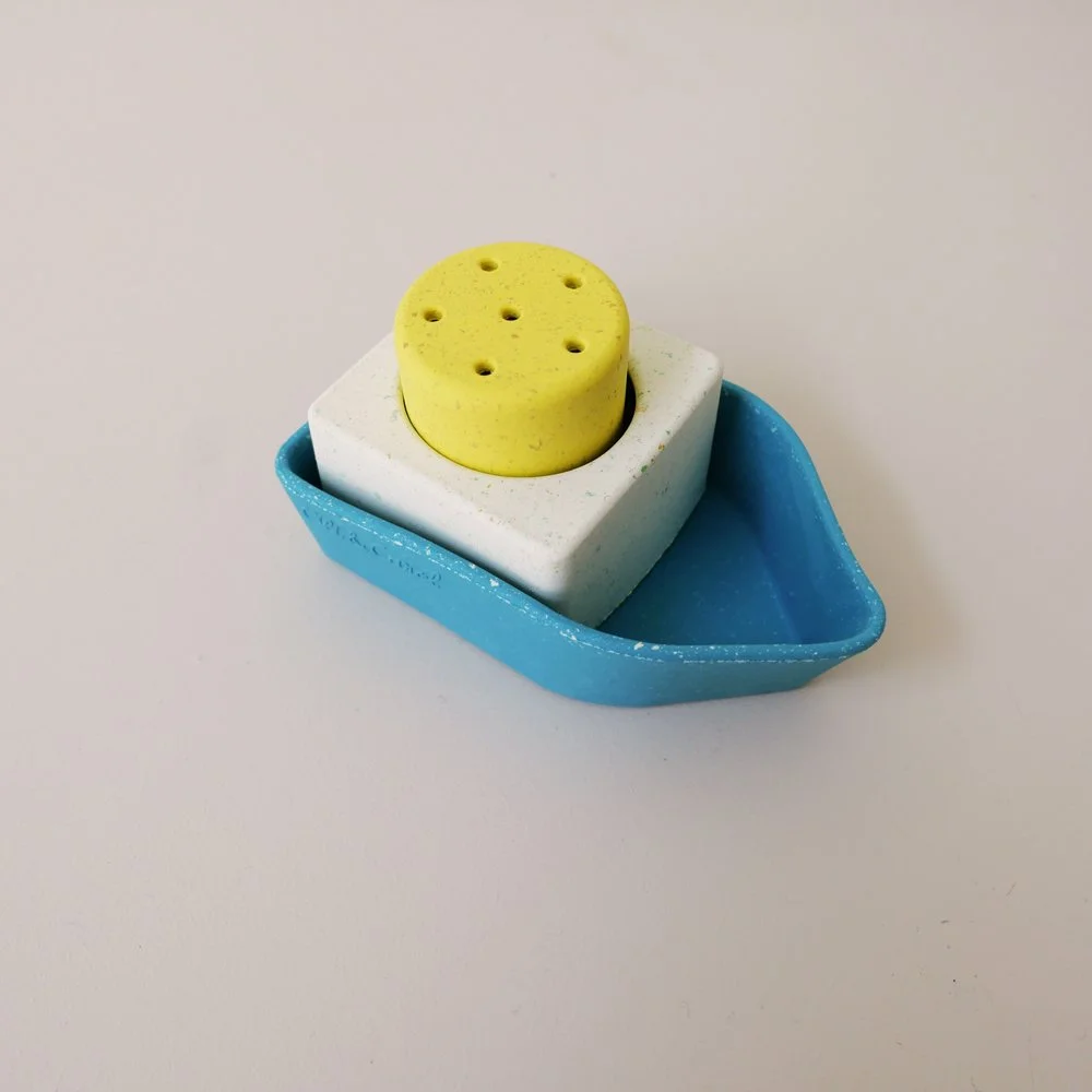 Upcycled Rubber Bath Toy Boat - Yellow