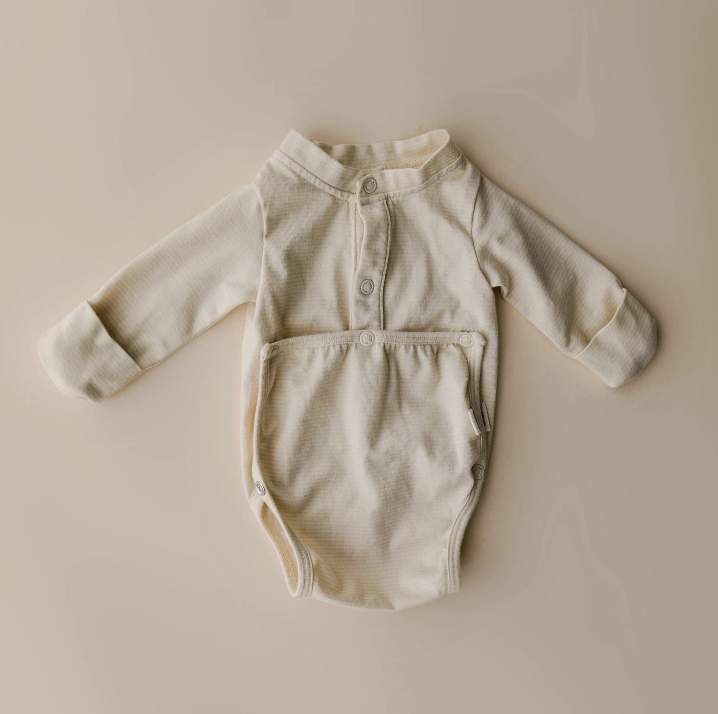 Cotton Front Flap Onesie - Stripe