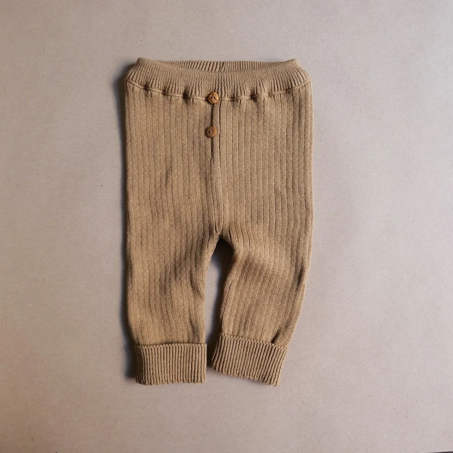 Organic baby trousers - warm taupe