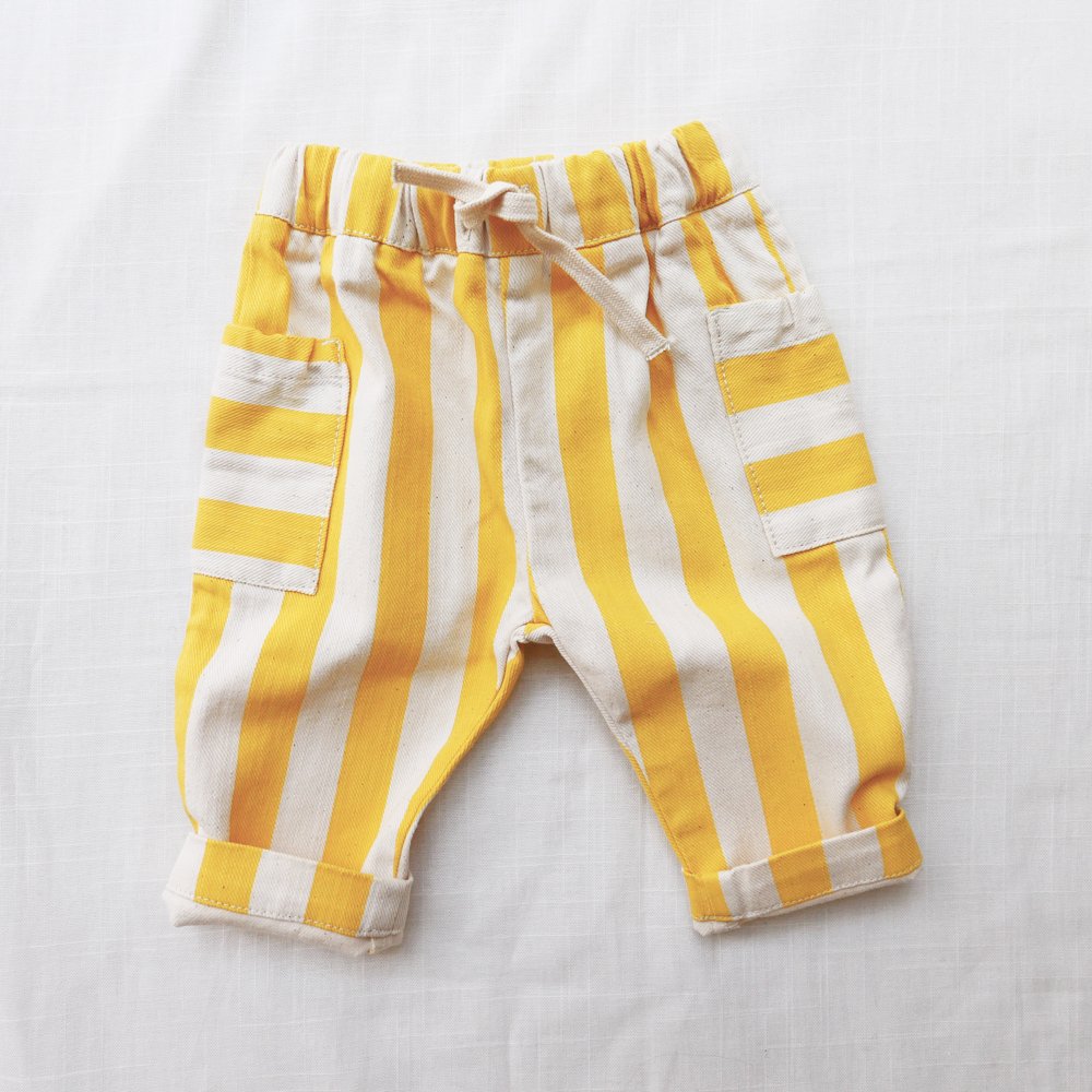 Baby cotton pants - Lemon stripe