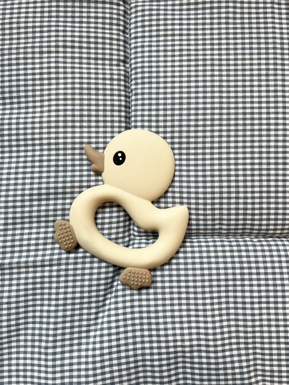 Silicone Teething Ring Duck - Beige