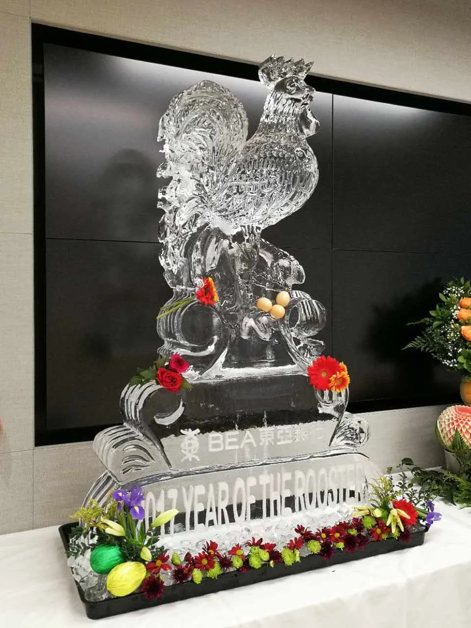 Year Of The Rooster Ice Sculpture