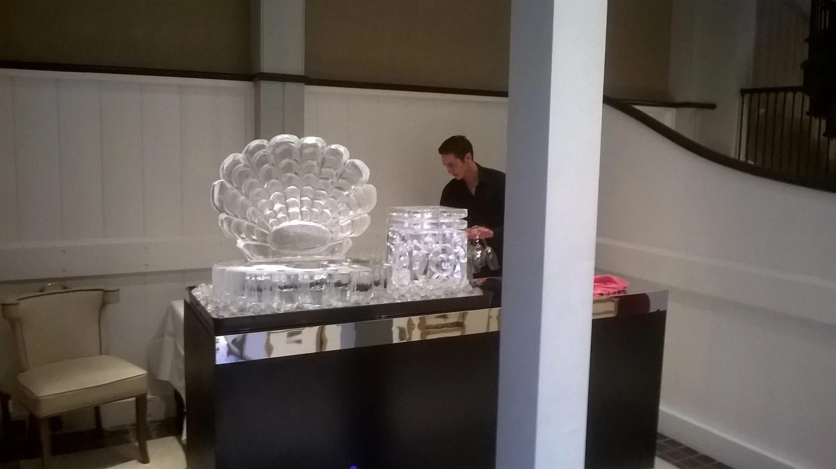 Oyster and Vodka Ice Carving Display