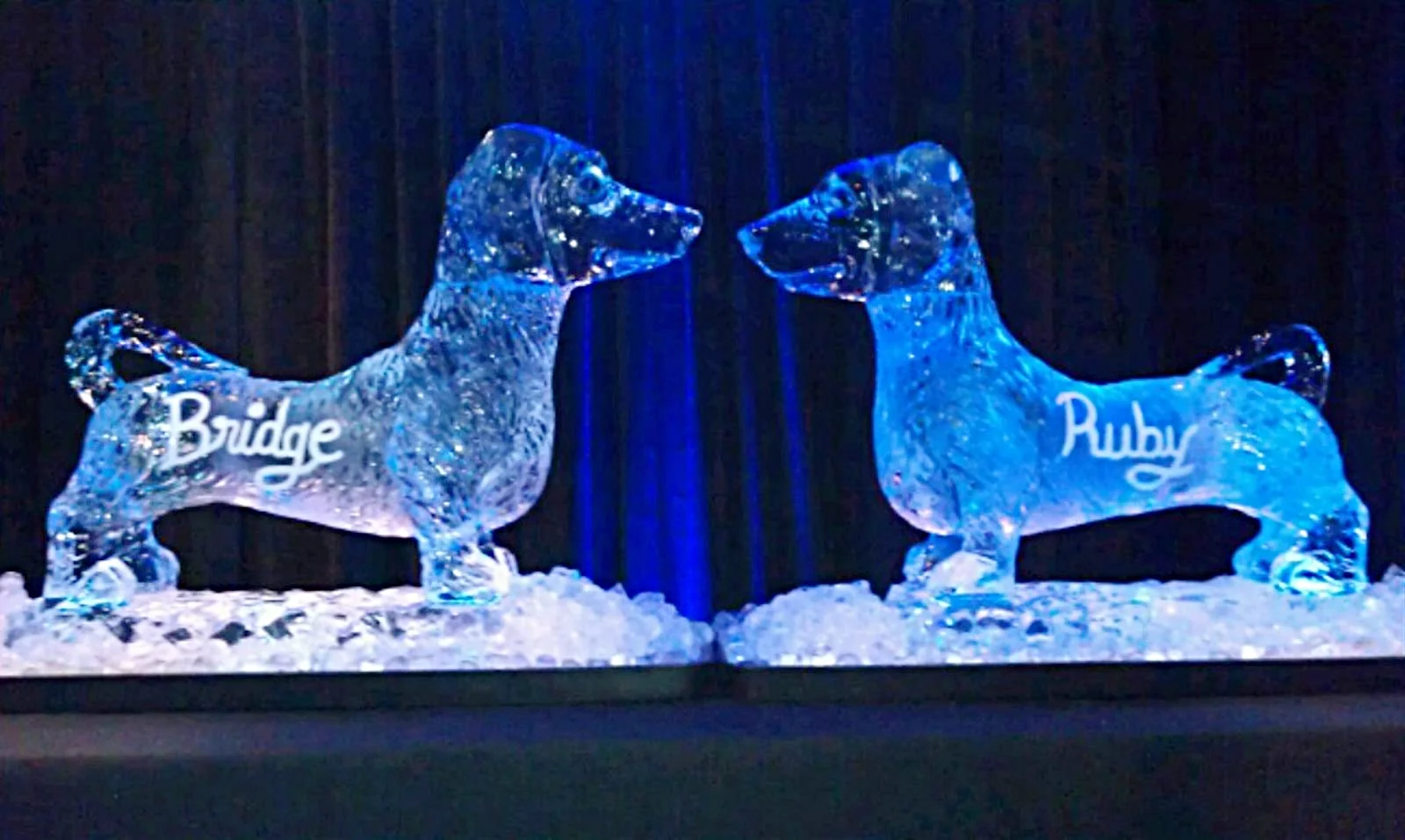 Dogs 2 Block Ice Carving Display
