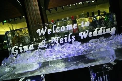 Two Block Name Ice Carving