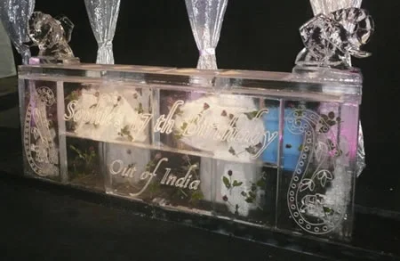 3 Metre Ice Bar with CNC Etching and Vodka Luge