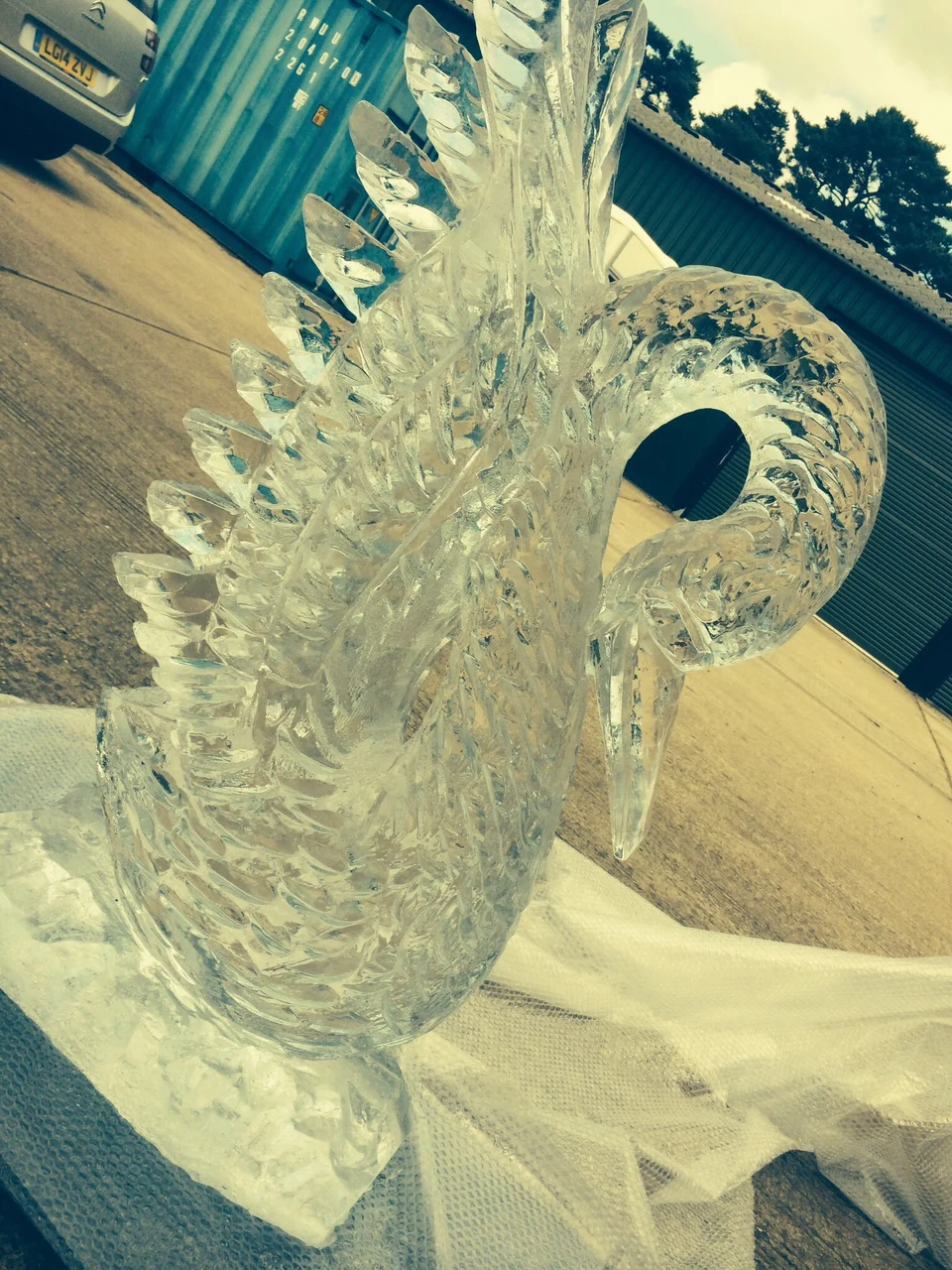 Single Swan Wedding Ice Sculpture