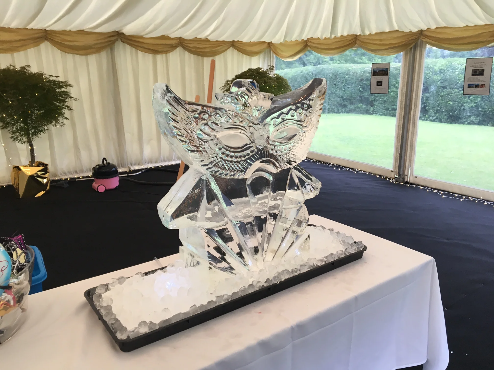 Mask Wedding Ice Sculpture