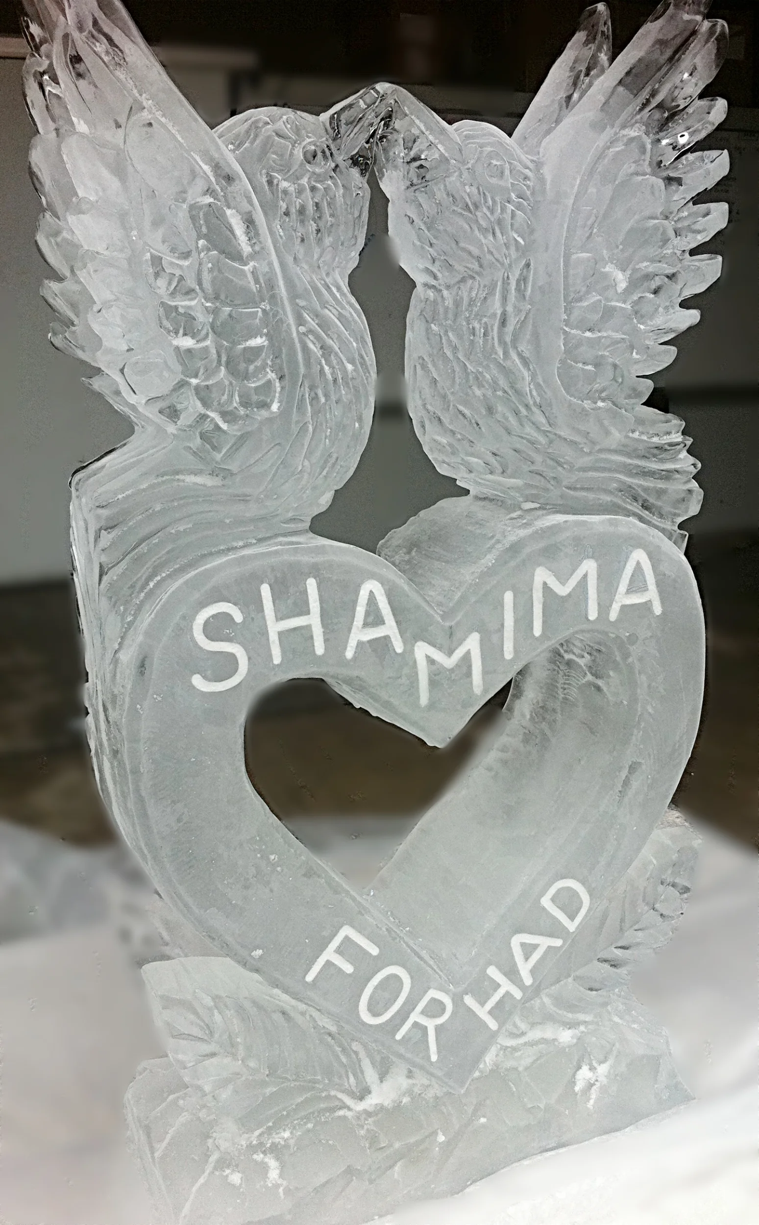 Double Dove Wedding Ice Sculpture