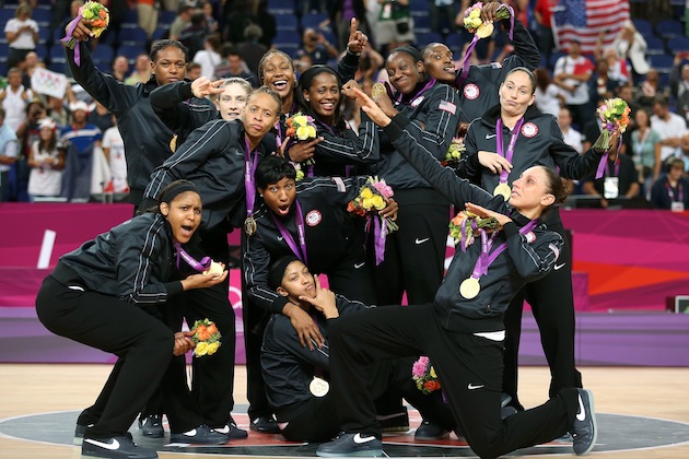 Team USA Women’s Basketball Team at London Olympics in 2012. Getty Images/Christian Petersen
