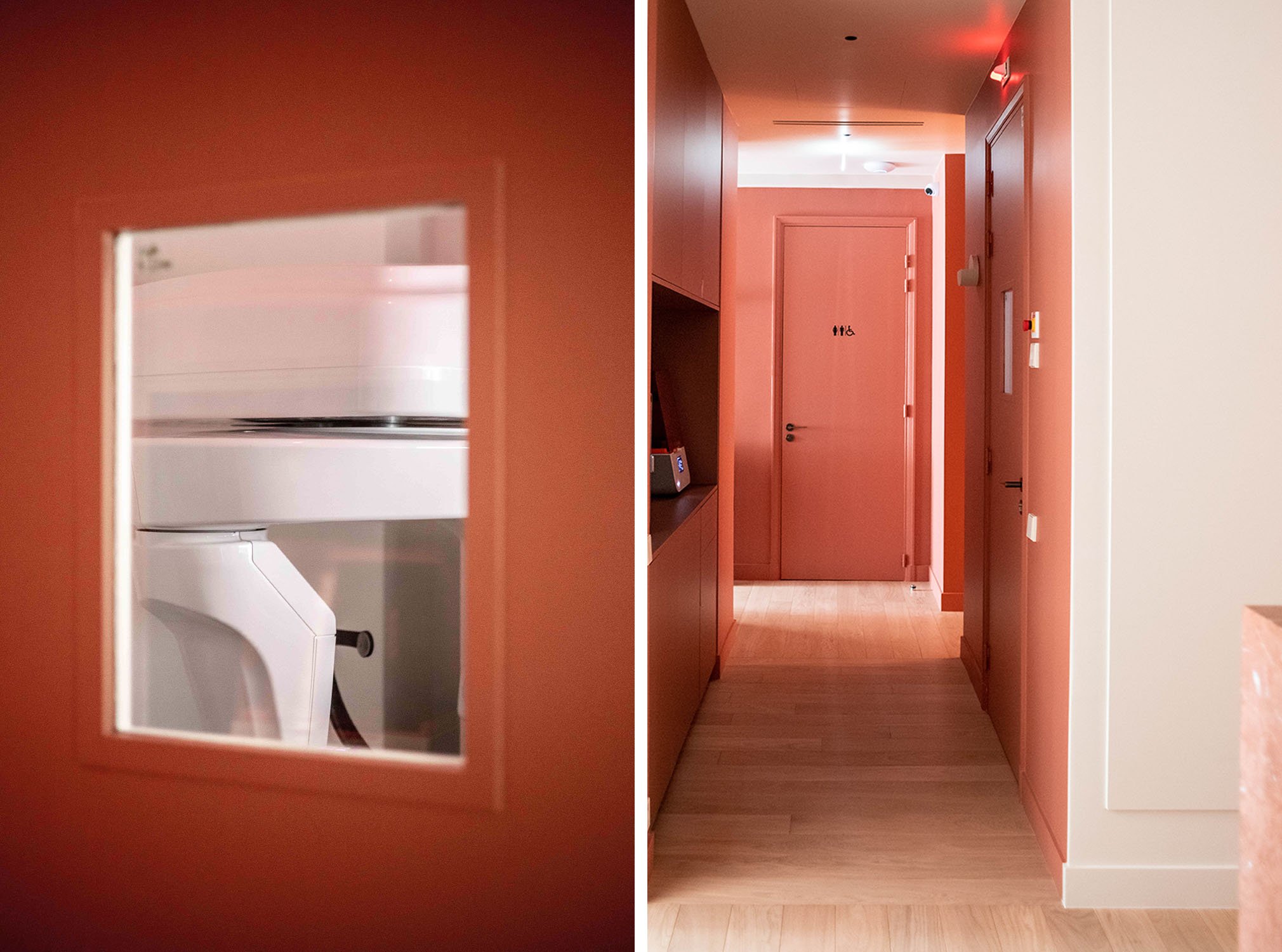 Aménagement d’un cabinet de chirurgie maxillo-faciale et stomatologie rue Chateaubriand, Paris 3 salles de consultation, 2 salles de soins, 1 salle de radiologie, 1 salle de stérilisation Maîtrise d’œuvre complète | 170 m² | 2025 © Nathalie Baete