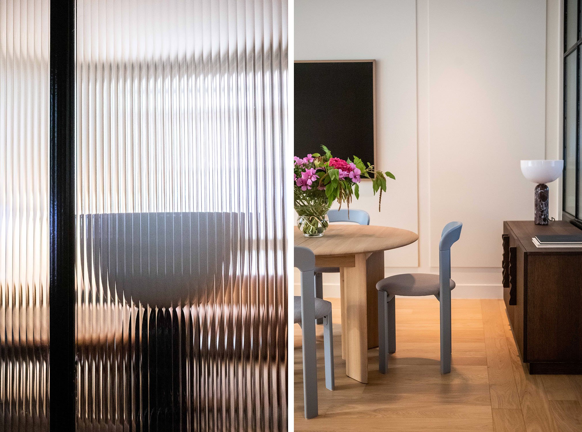 Aménagement d’un cabinet de chirurgie maxillo-faciale et stomatologie rue Chateaubriand, Paris 3 salles de consultation, 2 salles de soins, 1 salle de radiologie, 1 salle de stérilisation Maîtrise d’œuvre complète | 170 m² | 2025 © Nathalie Baete