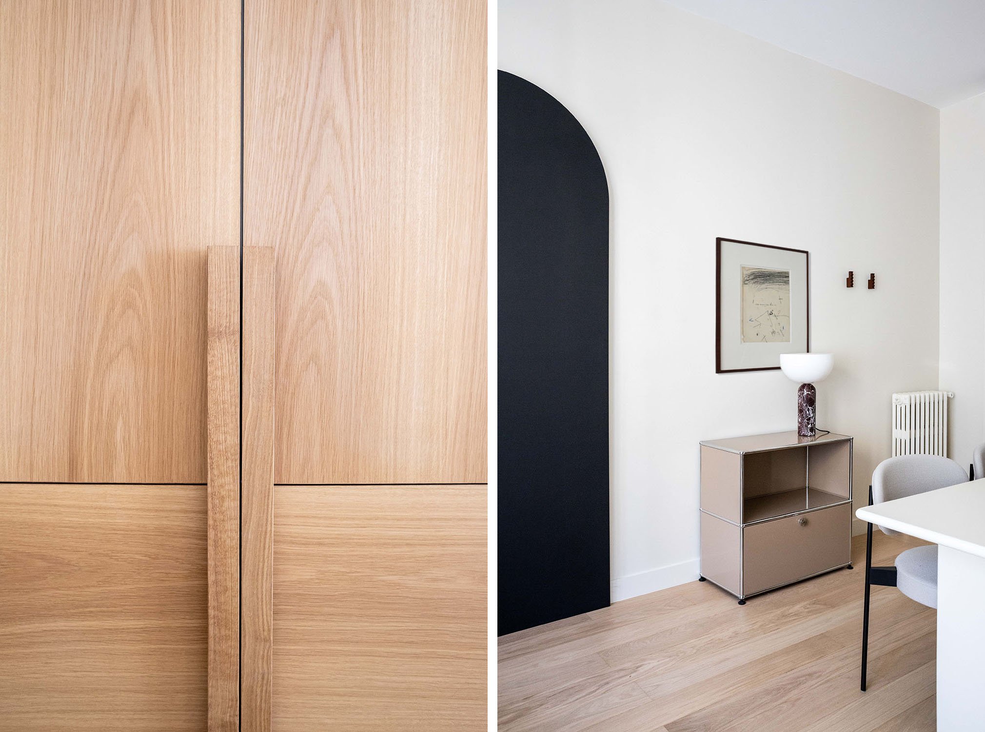 Aménagement d’un cabinet de chirurgie maxillo-faciale et stomatologie rue Chateaubriand, Paris 3 salles de consultation, 2 salles de soins, 1 salle de radiologie, 1 salle de stérilisation Maîtrise d’œuvre complète | 170 m² | 2025 © Nathalie Baete