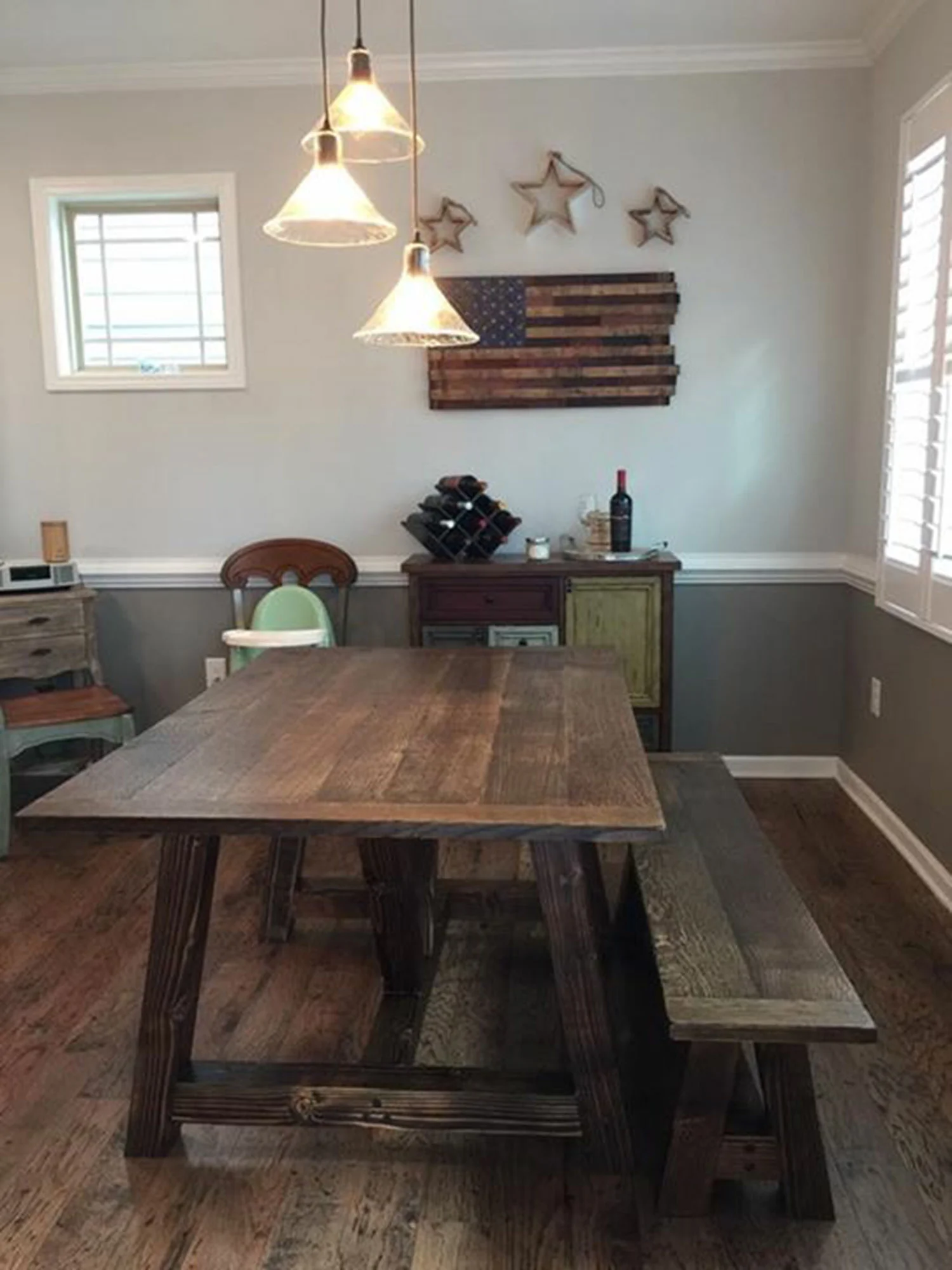 Custom Dining Table & Bench