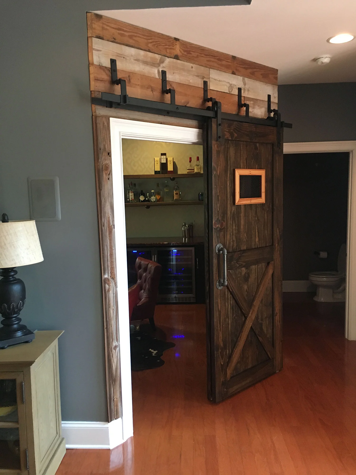 Sliding Barn Door for Retro Bar