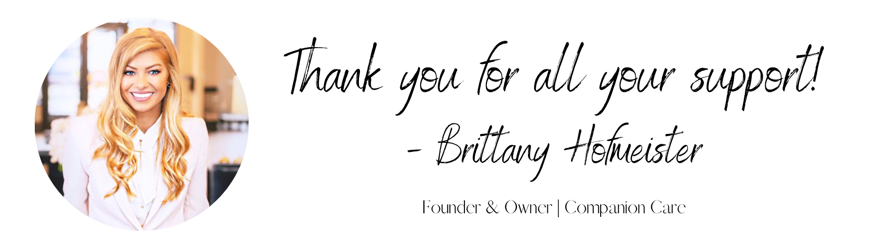 Thank you for all your support