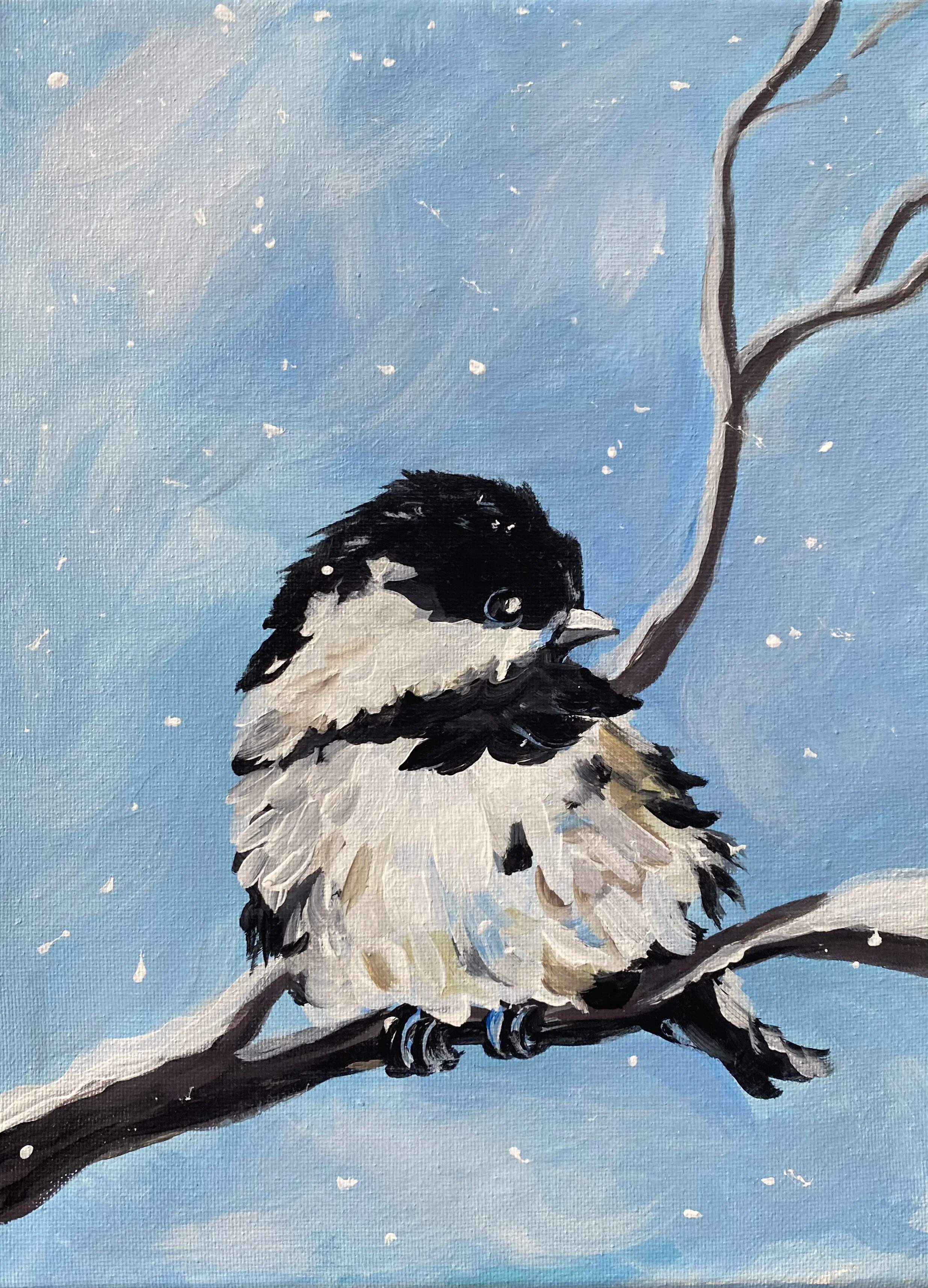 Sip &amp; Sketch At-Home Art Session: Snow Bird -Art Kits delivered to you!
