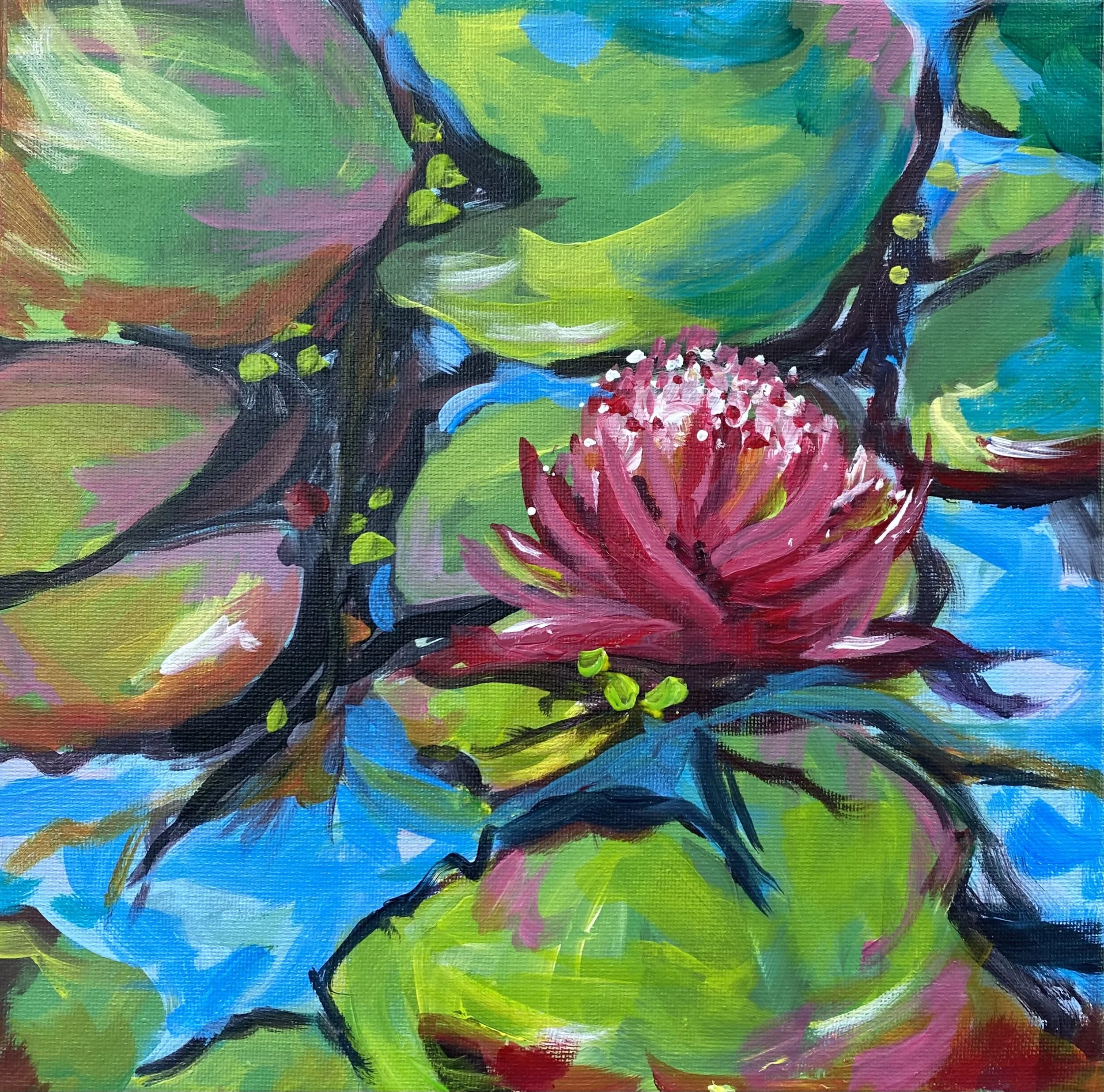 Sip &amp; Sketch At-Home Art Session: Colorful Waterlily
