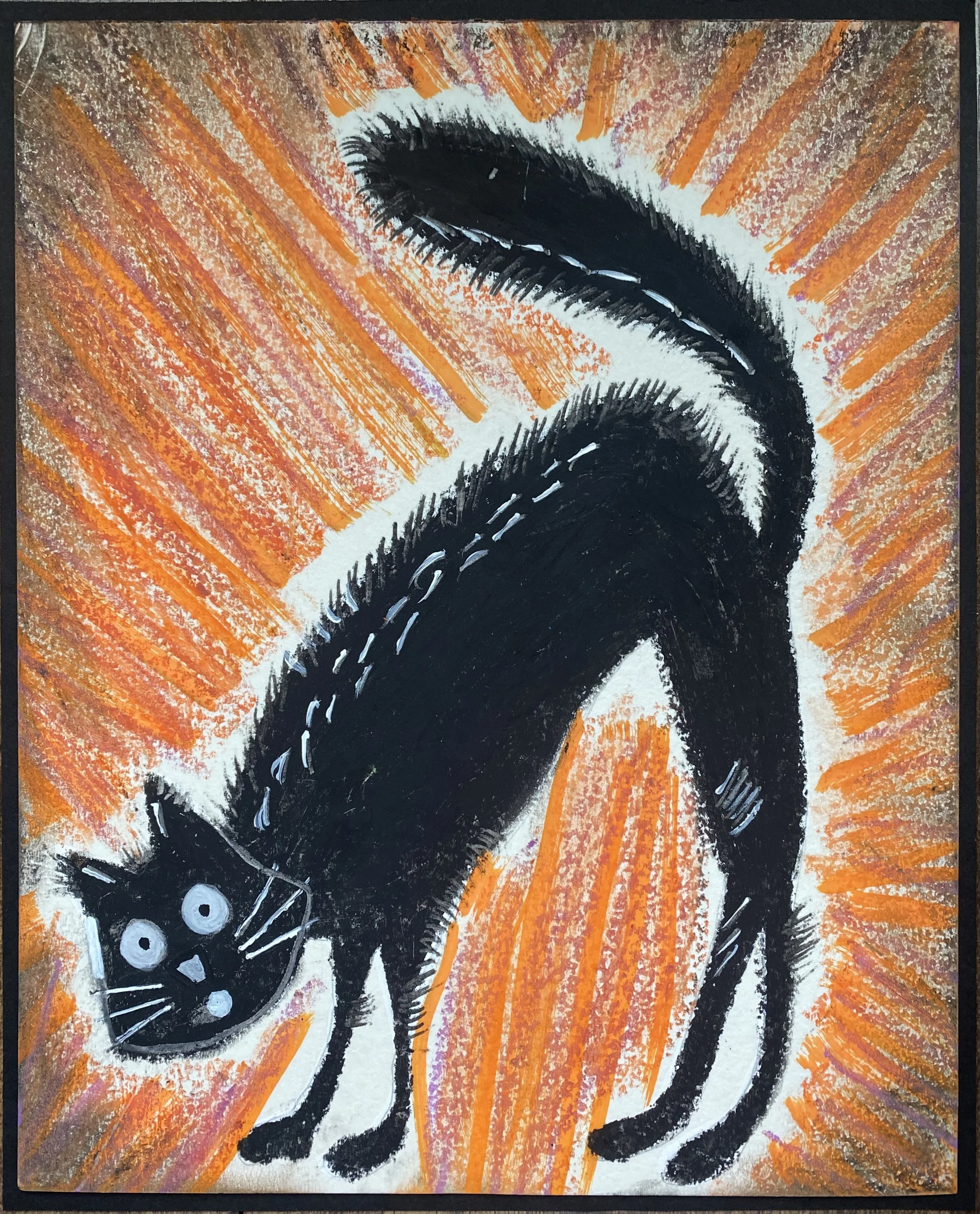 Scaredy Cat Oil Pastel Sgraffito.jpg