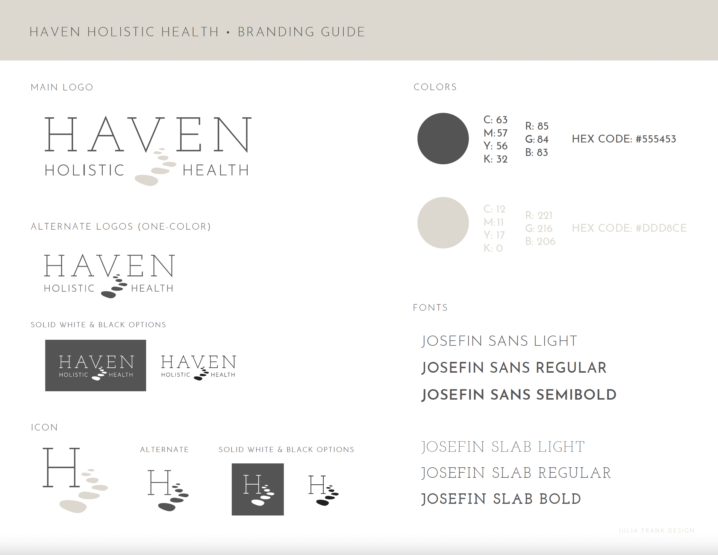 Haven Holistic Health branding