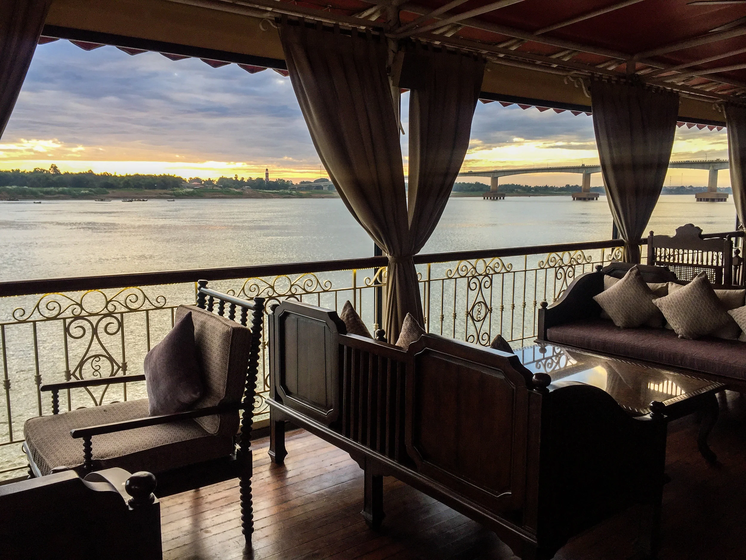 A sunrise from the lounge deck on the boat