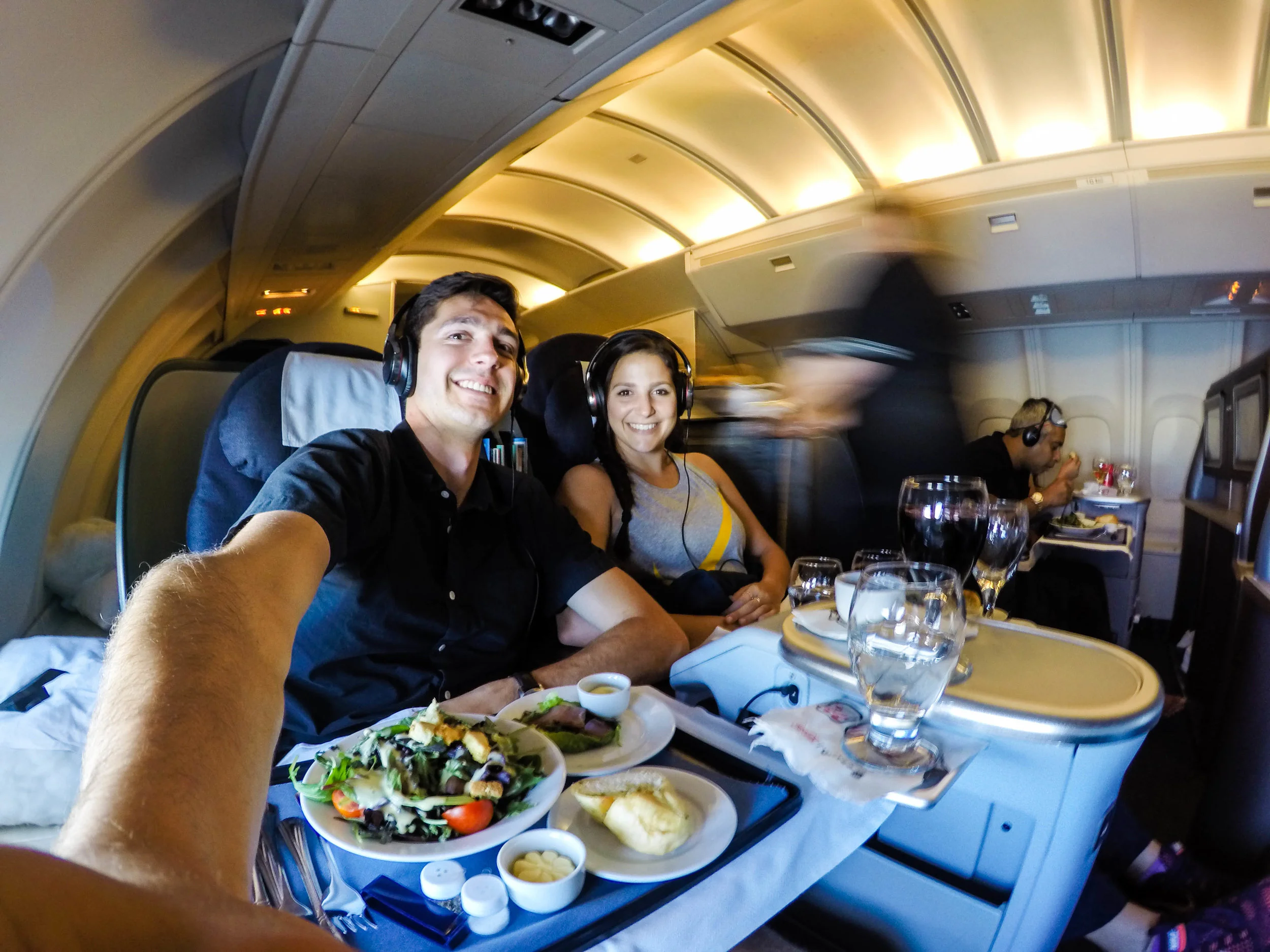 The meal service is not very good compared to other airlines flying to Europe. Those in Global First had first dibs on the menu and business class passengers got whatever they didn't want. Kind of an odd system.